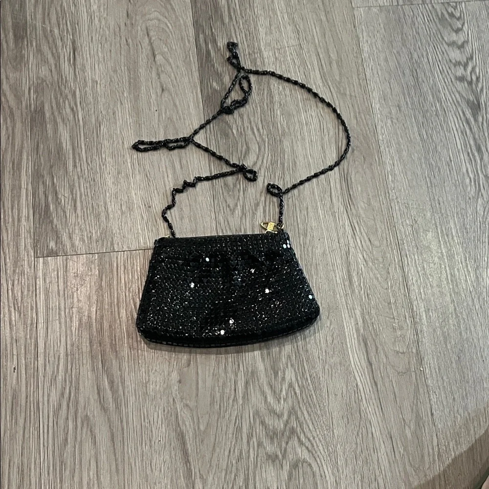 Black Sequin Crossbody Bag